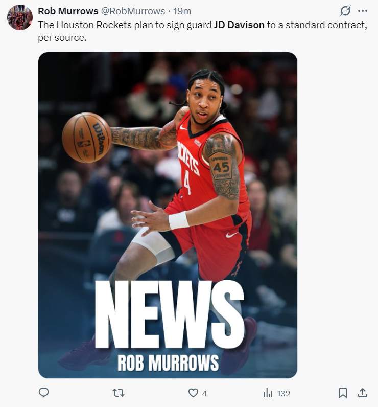  从G联赛MVP到NBA季后赛：JD-戴维森合同转正背后的战略逻辑 体育新闻